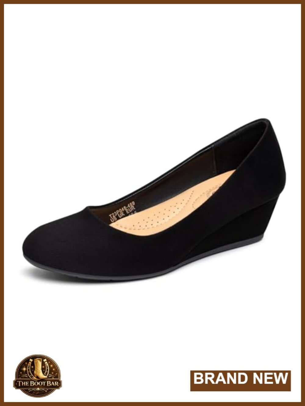 Women's Wedge Pumps Round Toe Mid Heel Comfortable Suede Dressy Shoes Work